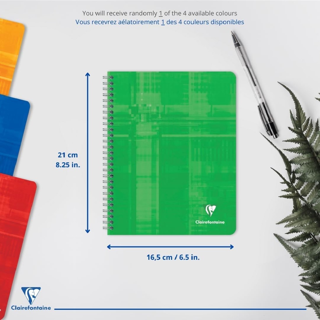 Clairefontaine Rhodia notebook spiral A5 16,5X21cm 120 pages white paper 90gsm ruled with margin 883c