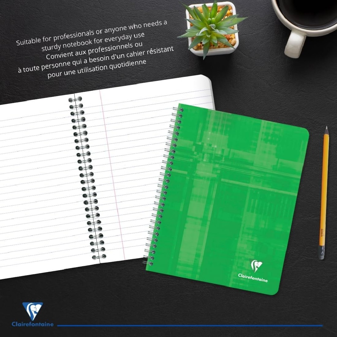 Clairefontaine Rhodia notebook spiral A5 16,5X21cm 120 pages white paper 90gsm ruled with margin 883c