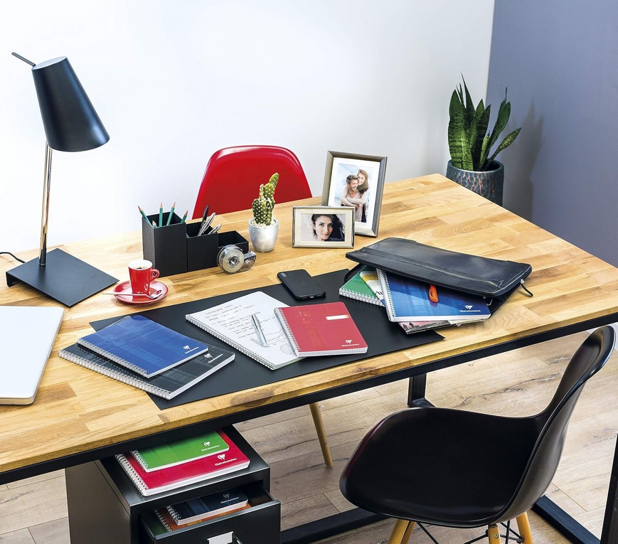 Clairefontaine Rhodia 68145C - A Spiral Notebook - Size: A4 21 x 29,7 cm - 100 Lined Pages with Margin - White Paper 90 g - Laminated Card Cover