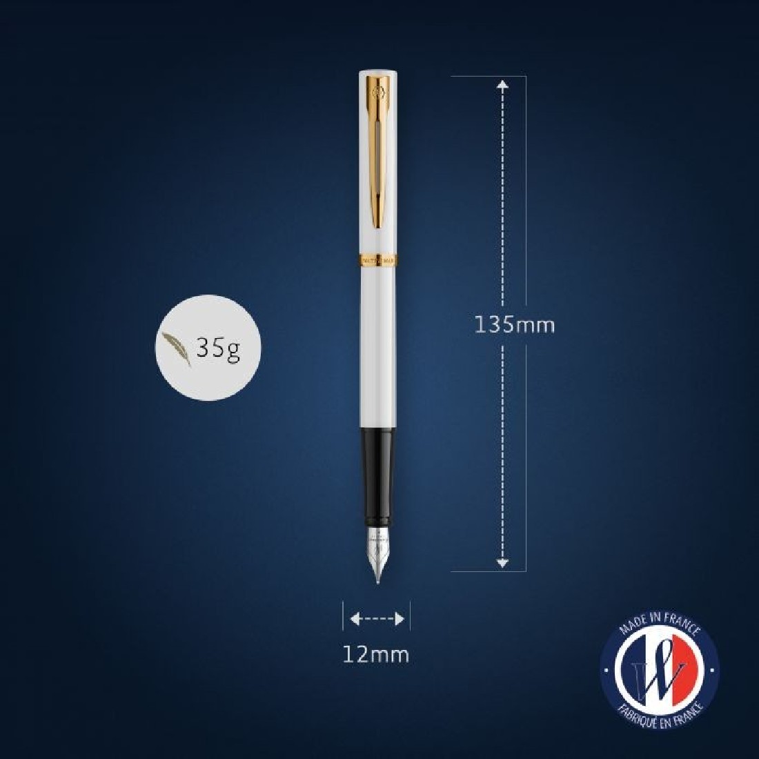 Waterman Impression white gt fountain pen