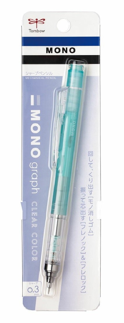 Tombow DPA-139D Mechanical Pencil, Monograph, Clear Mint, 0.3 mm