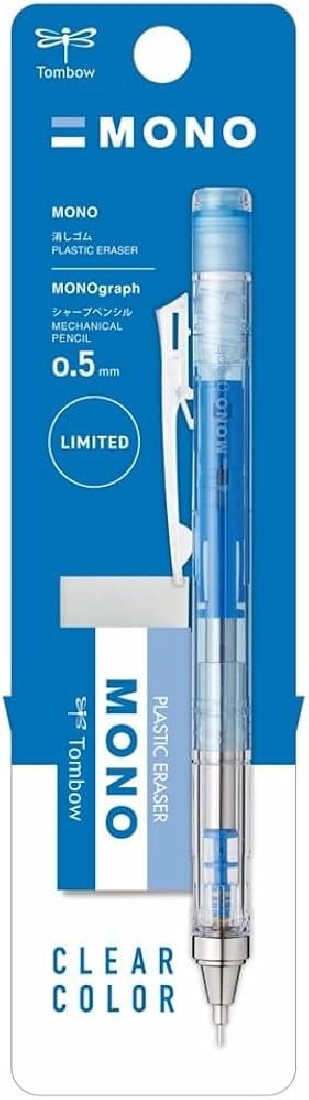 Tombow DPA-139D Mechanical Pencil, Monograph, Clear Blue, 0.5 mm