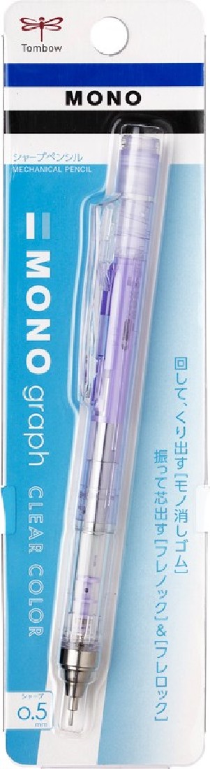 Tombow DPA-138F Mechanical Pencil, Monograph, Clear Purple, 0.5 mm