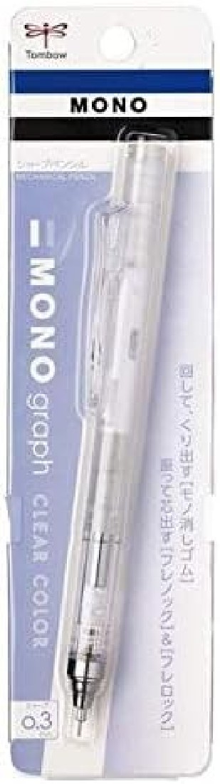 Tombow DPA-139A Mechanical Pencil, Monograph, Clear, 0.3 mm