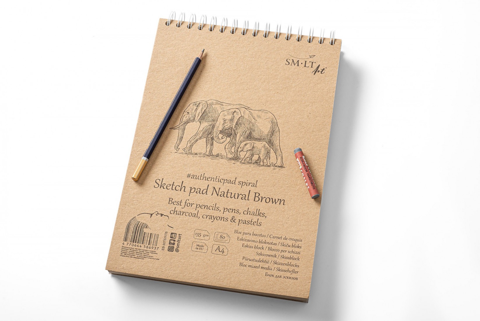 SM-LT ART Sketch pad Natural Brown, A4  80sh 135gsm