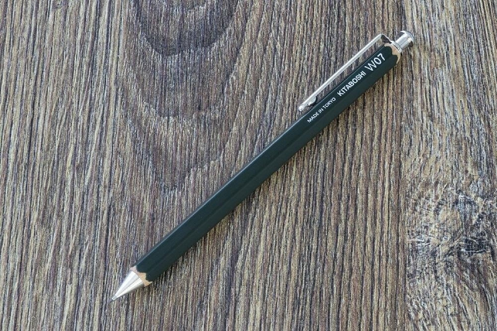 Kitaboshi Mechanical Pencil  W07-600DN 0.7 mm Dark Dreen Wood 42001