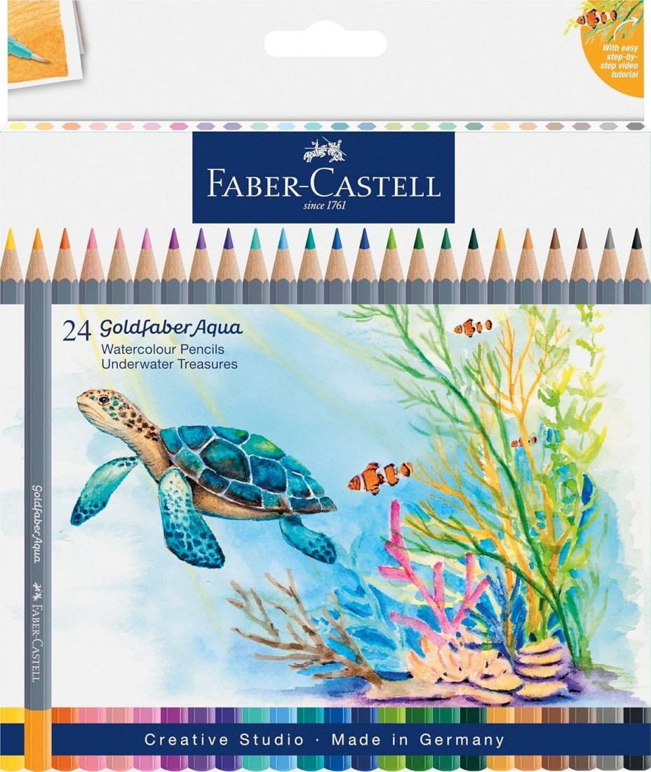 Faber Castell 24 watercolour pencils Goldfaber Aqua Creative Studio 114617