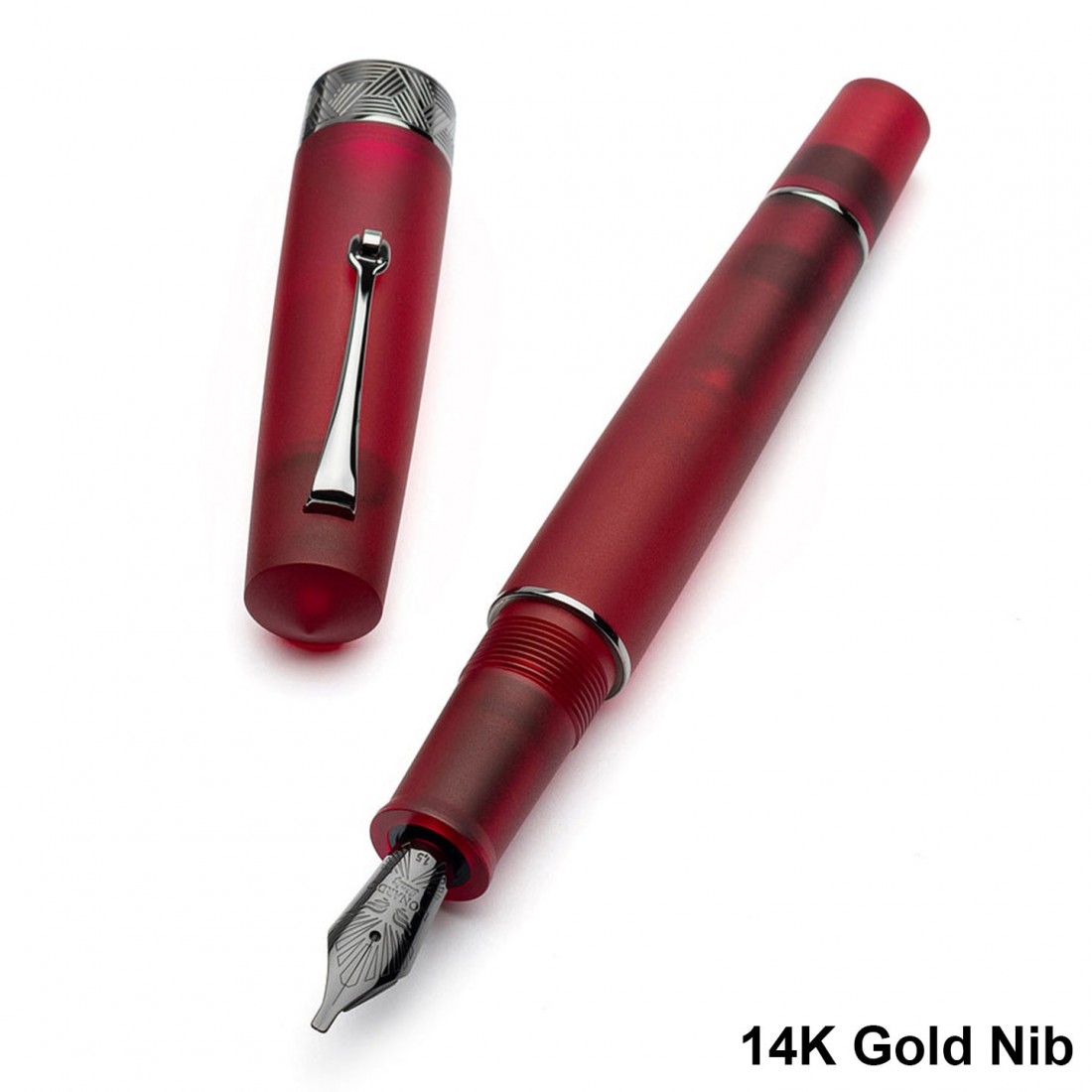 Leonardo Momento Zero Grande Pura Red Ruthenium 14K Gold Nib Fountain Pen
