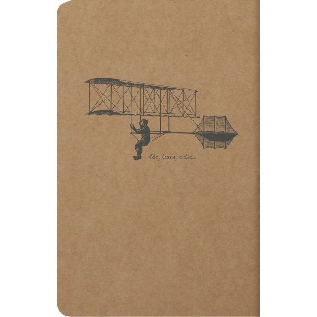 Clairefontaine Rhodia 103506C A quilted notebook sewn with Flying Spirit thread, 96 ivory pages 11x17 cm, 90g lined, brown kraft card cover