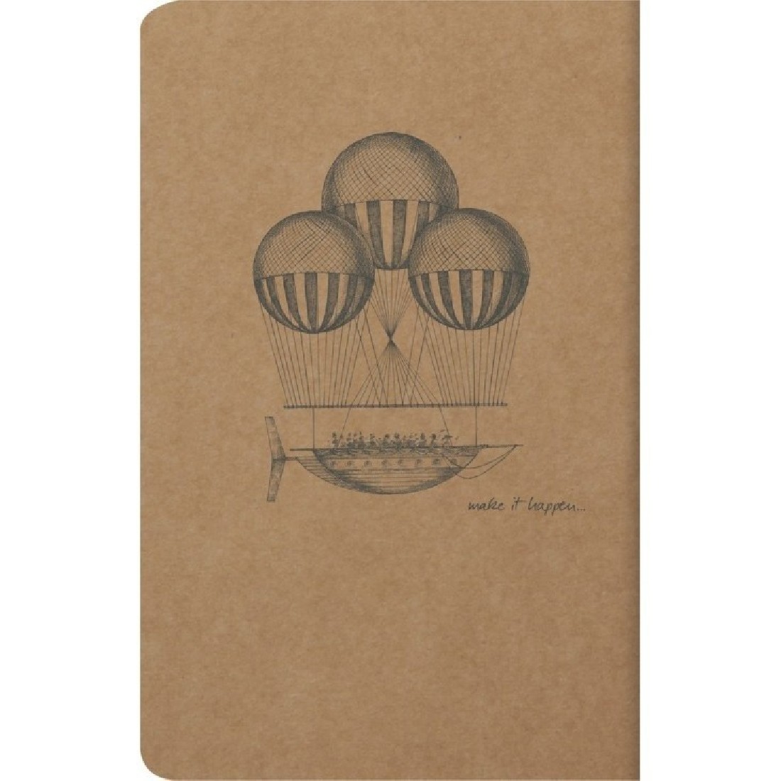 Clairefontaine Rhodia 103506C A quilted notebook sewn with Flying Spirit thread, 96 ivory pages 11x17 cm, 90g lined, brown kraft card cover