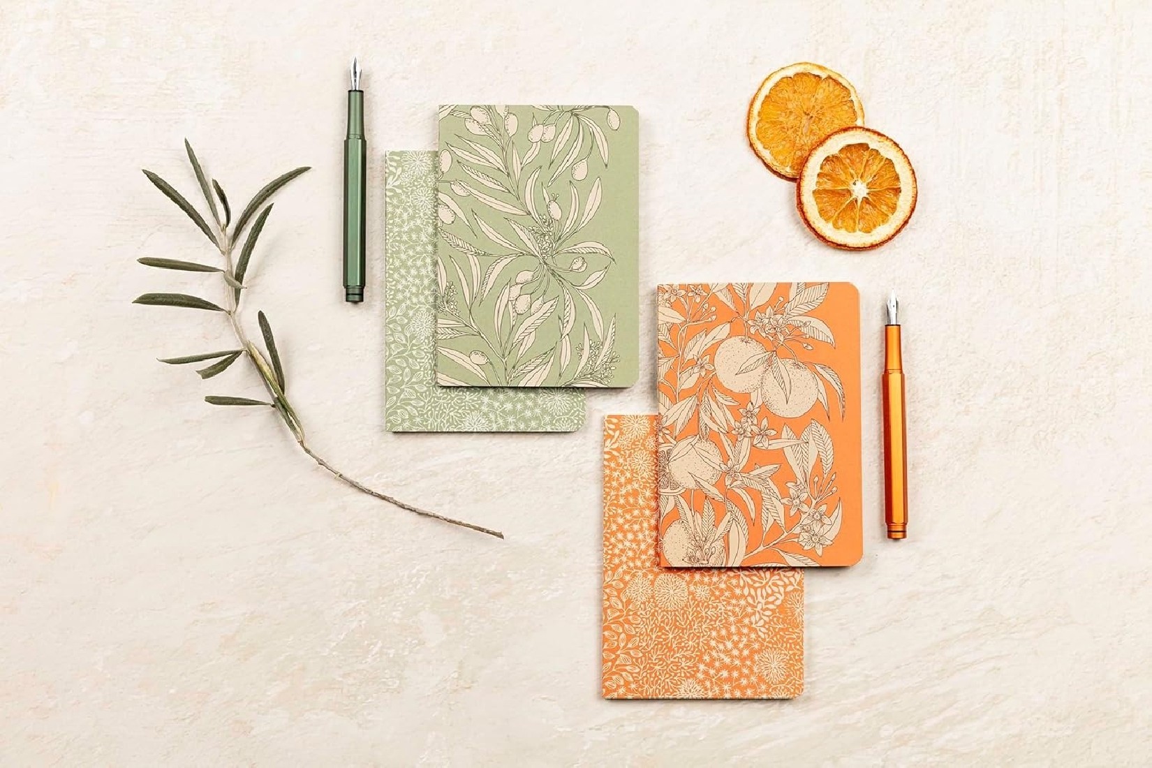 Clairefontaine Rhodia Garden of the Senses, set of 2 notebooks, A6, white paper 90gsm, 64 pages, lined, 116340
