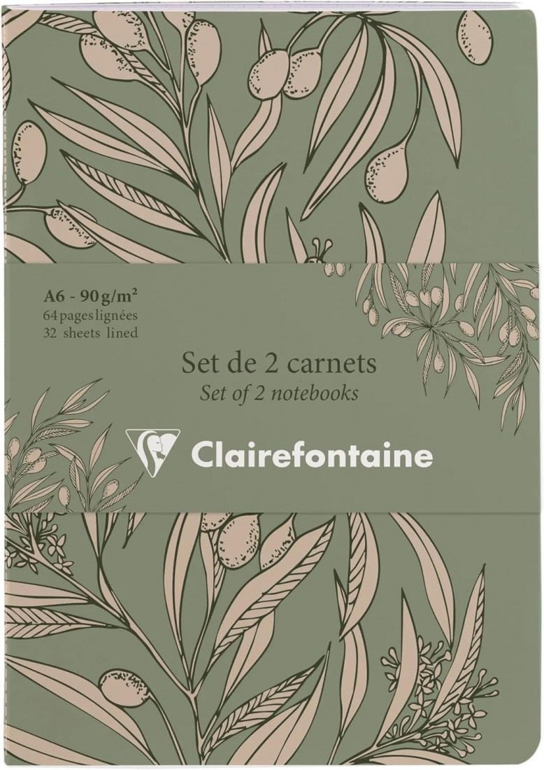Clairefontaine Rhodia Garden of the Senses, set of 2 notebooks, A6, white paper 90gsm, 64 pages, lined, 116340