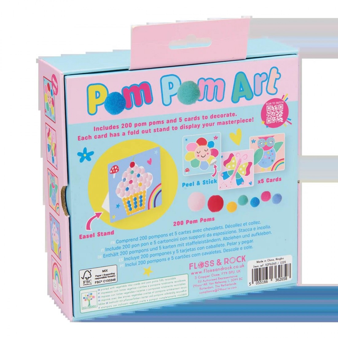 Floss & Rock Rainbow Fairy Pom Pom Art 52P6265