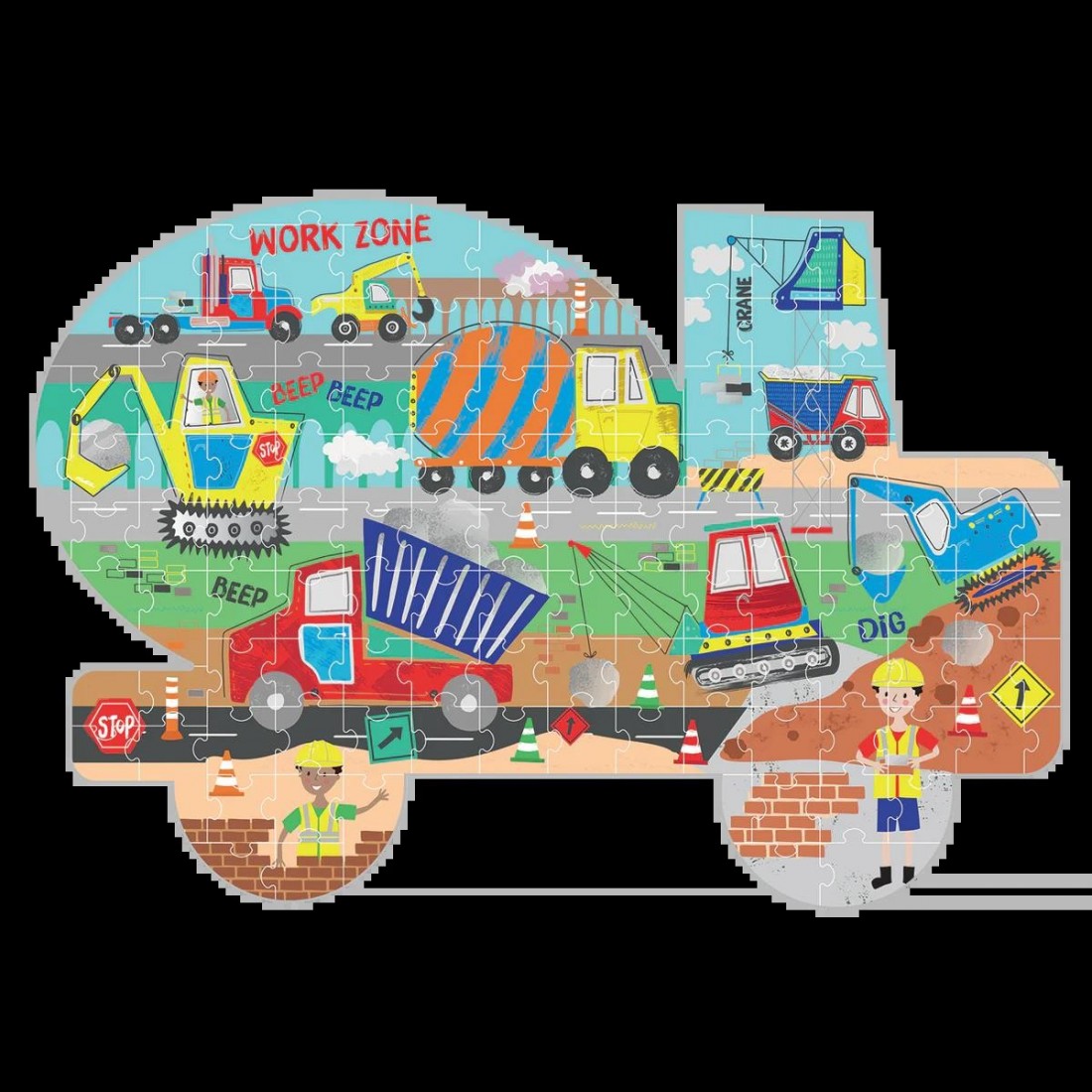 Floss & Rock Puzzle με Σχήμα Construction 120τμχ. 52P6290