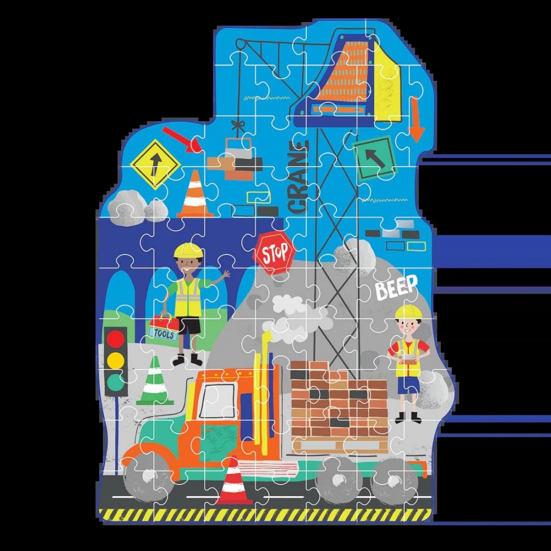 Floss & Rock Puzzle με Σχήμα Construction 60τμχ. 52P6283