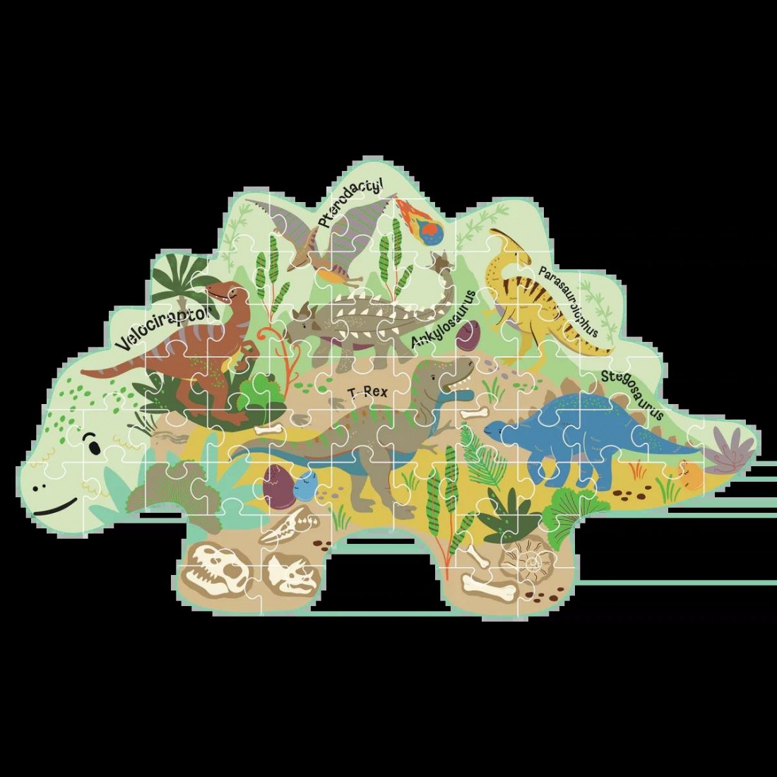 Floss & Rock Puzzle με Σχήμα Dino 60τμχ. 52P6286