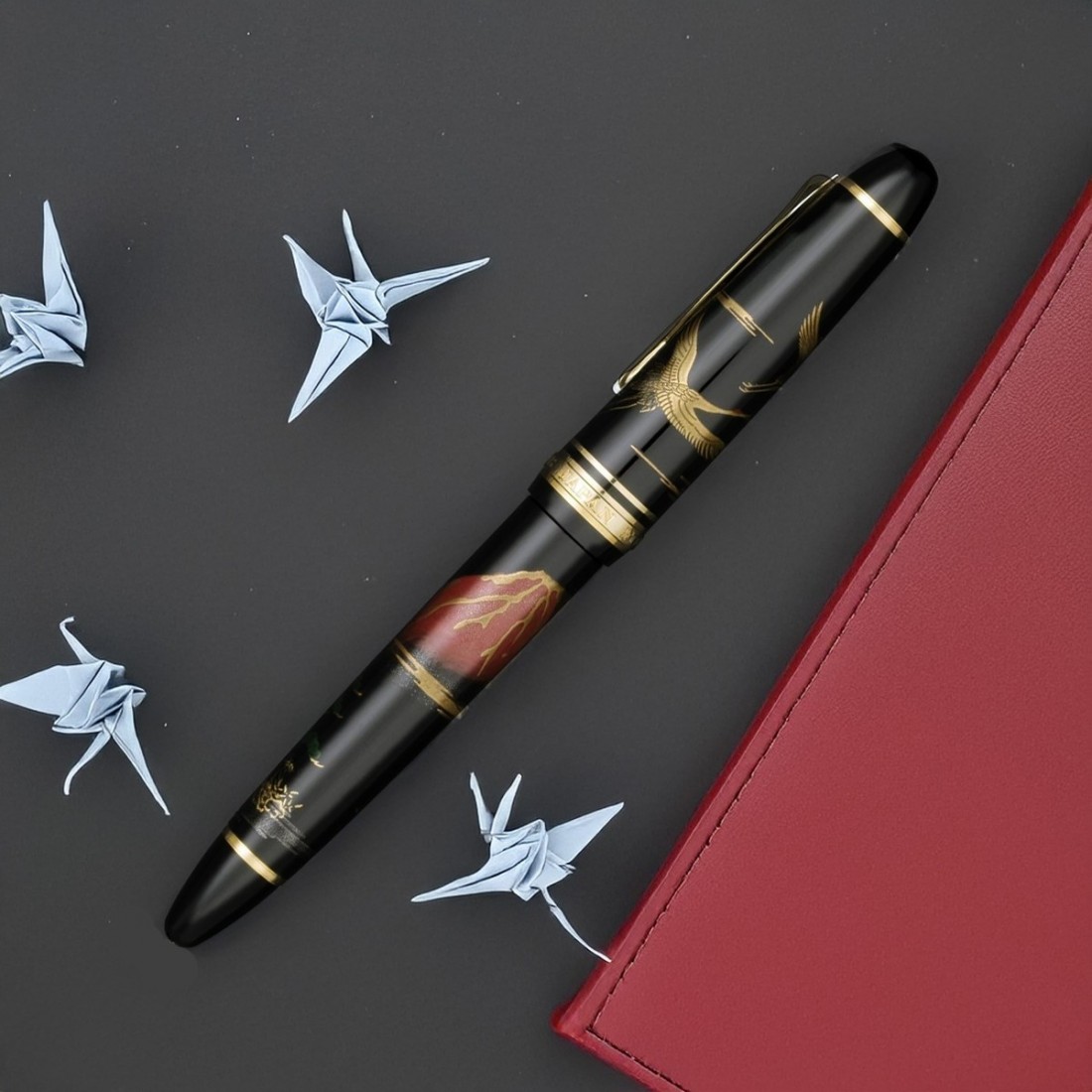 Sailor 1911 Profit Maki-e Mt.Fuji Crane Redfuji Tsuru Fountain Pen 11-5010-420