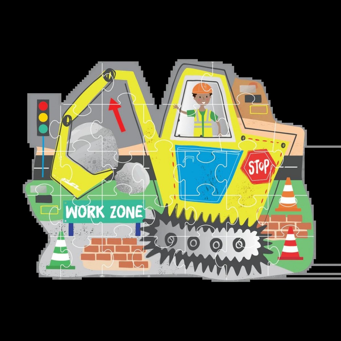 Floss & Rock Puzzle με Σχήμα Construction 30τμχ. 52P6278