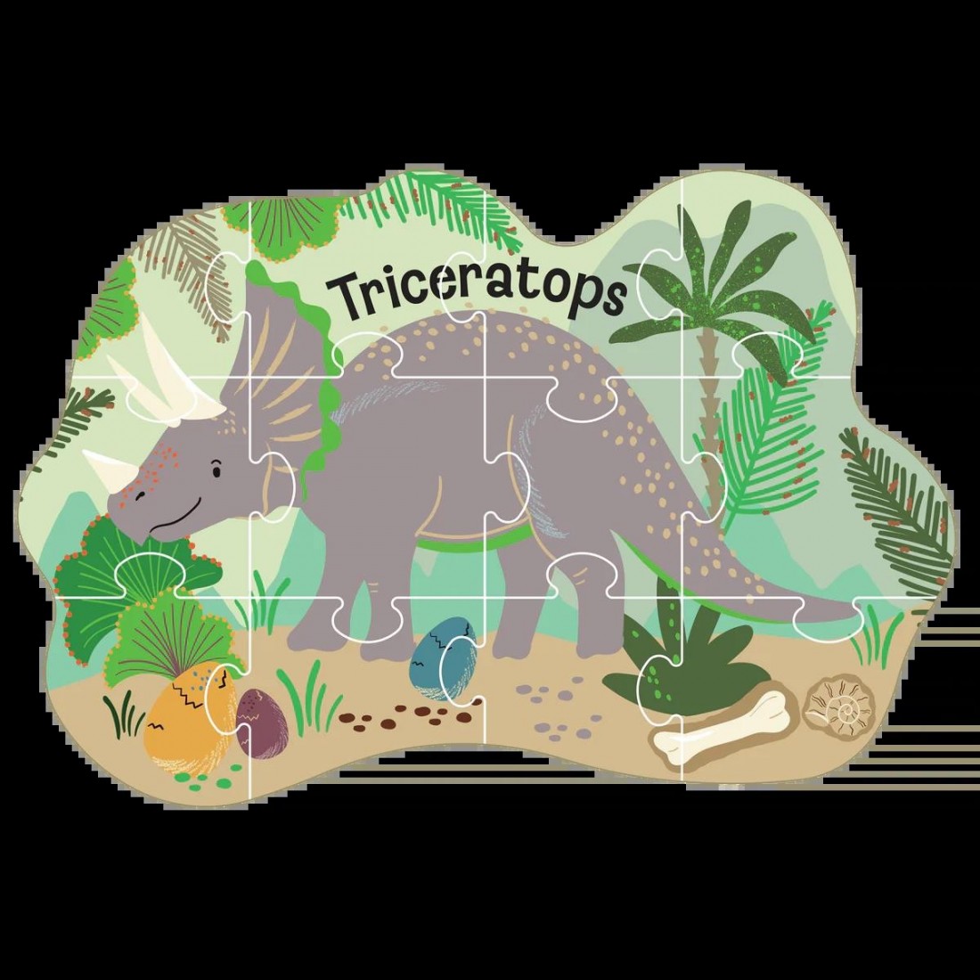 Floss & Rock Puzzle με Σχήμα Dino 12τμχ. 52P6274