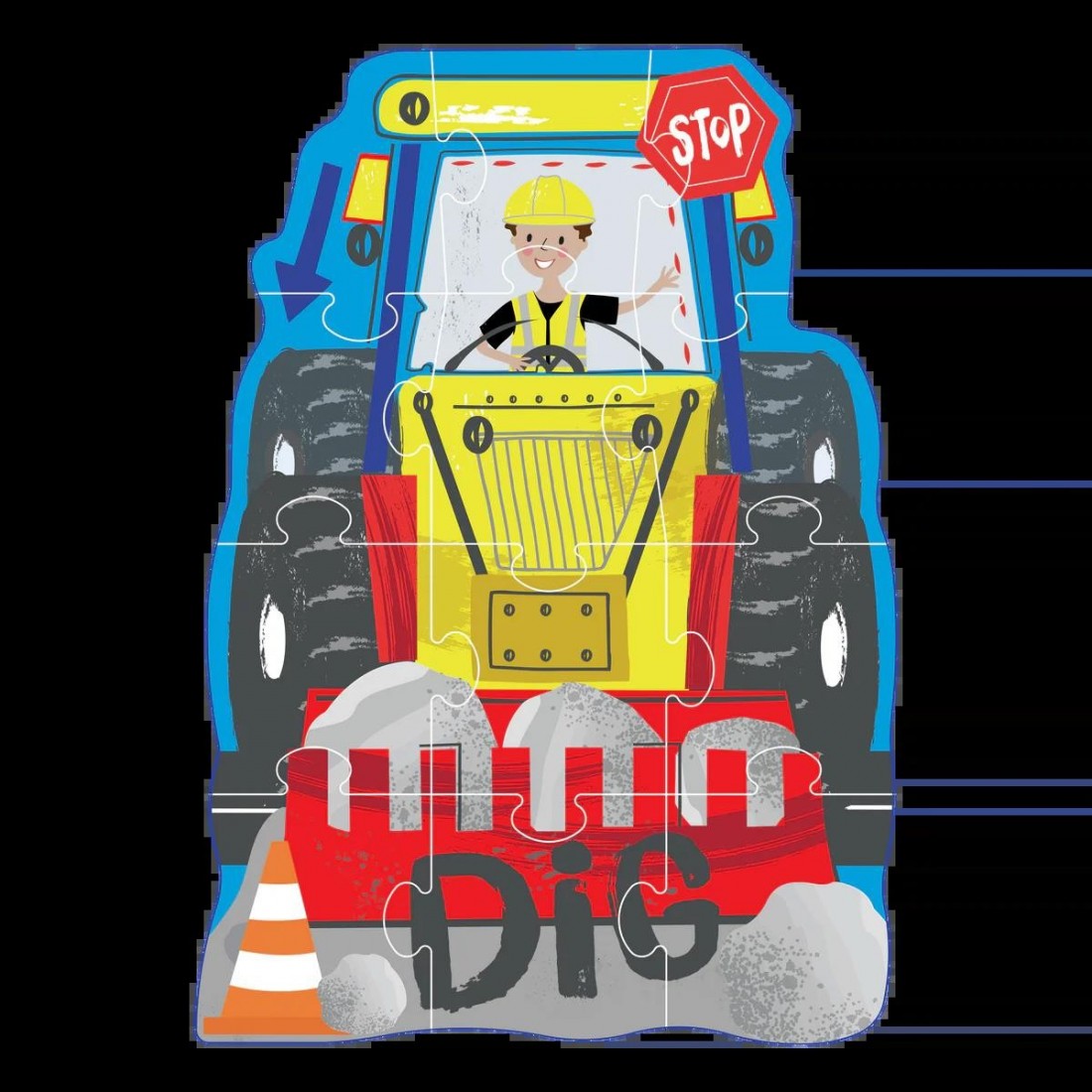 Floss & Rock Puzzle με Σχήμα Construction 12τμχ. 52P6271