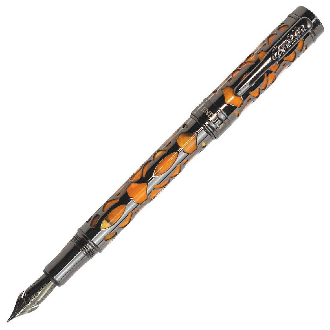 Conklin Endura Deco Crest Orange Fountain Pen