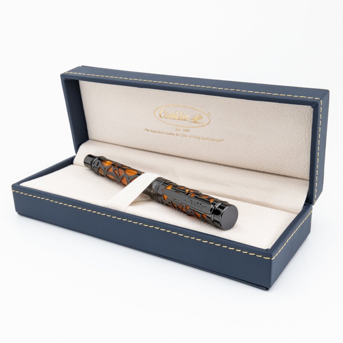 Conklin Endura Deco Crest Orange Fountain Pen