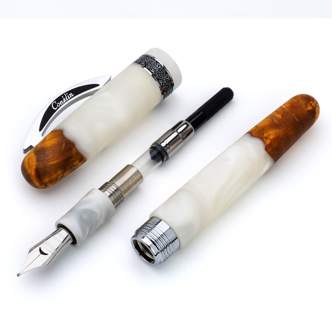 Conklin 1898 Spectra Fusion White Chrome Limited Edition Fountain Pen