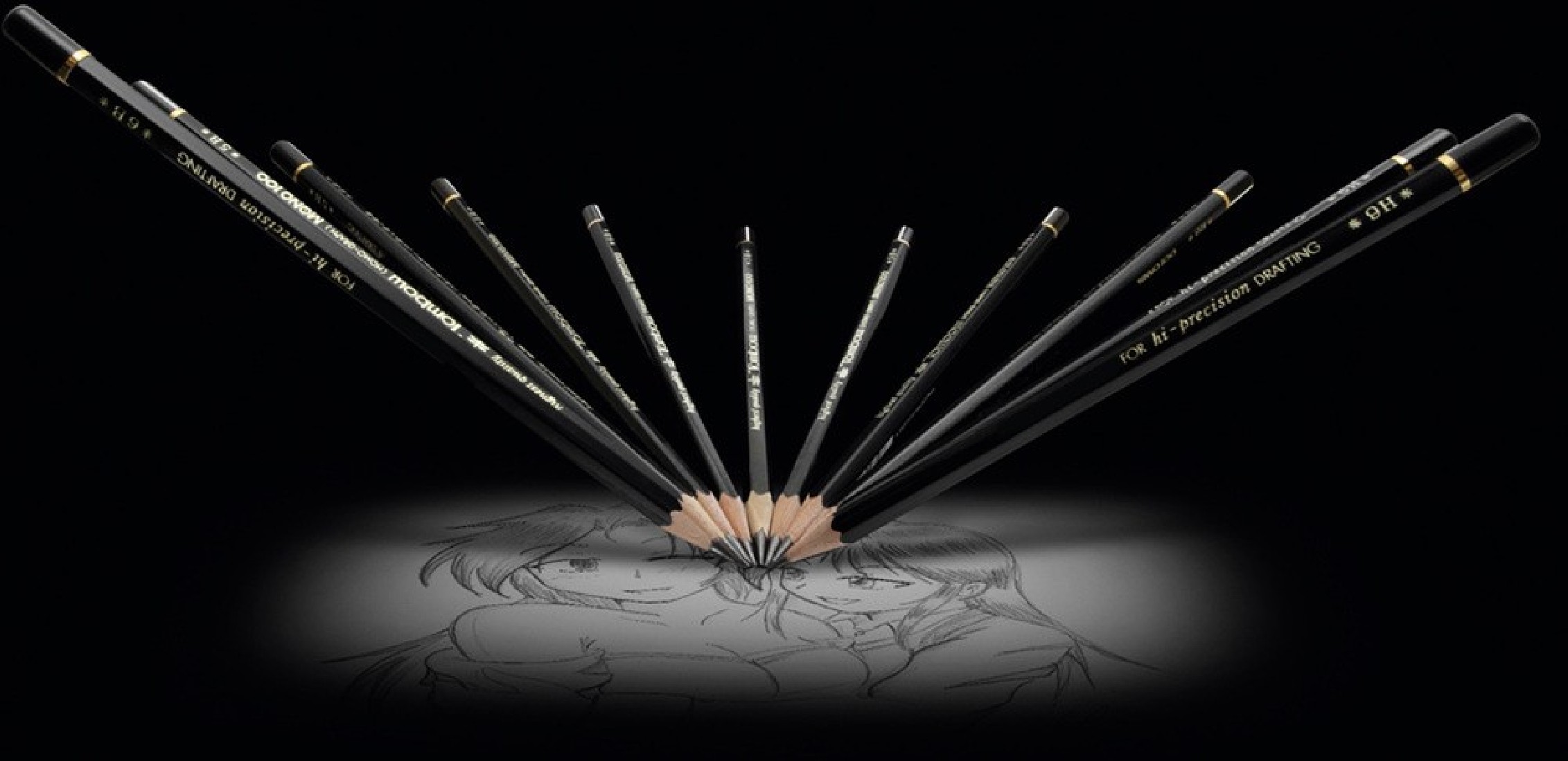 Tombow wooden pencils Mono 100, Highest Quality, 12pcs