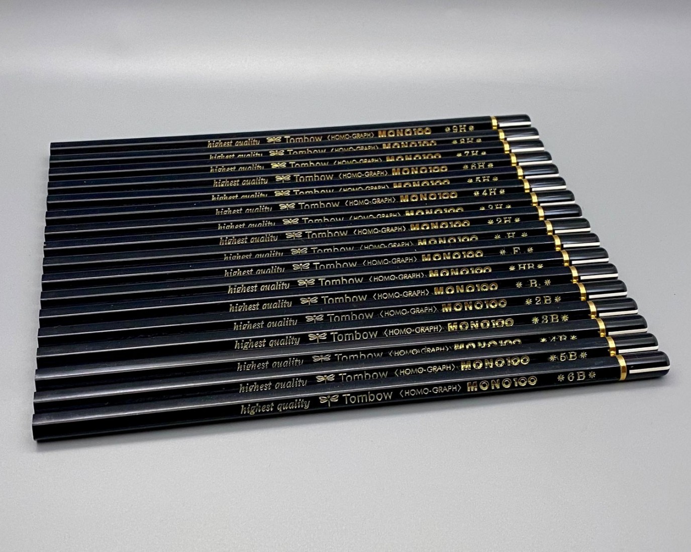 Tombow wooden pencils Mono 100, Highest Quality, 12pcs