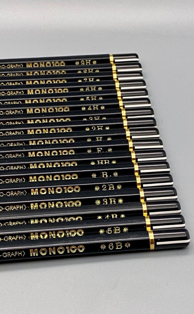 Tombow wooden pencils Mono 100, Highest Quality, 12pcs