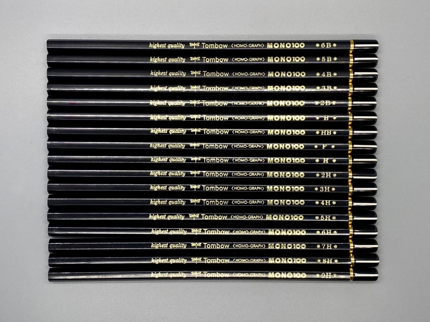 Tombow wooden pencils Mono 100, Highest Quality, 12pcs