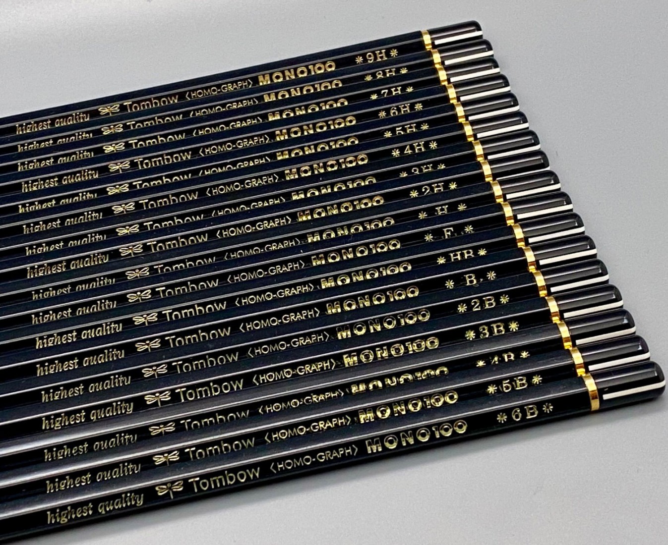 Tombow wooden pencils Mono 100, Highest Quality, 12pcs