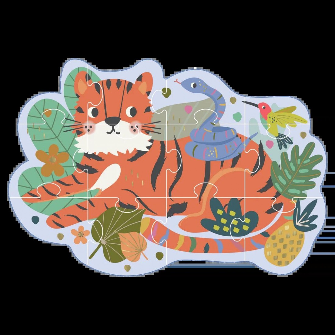 Floss & Rock Puzzle με Σχήμα Jungle 12τμχ. 52P6272