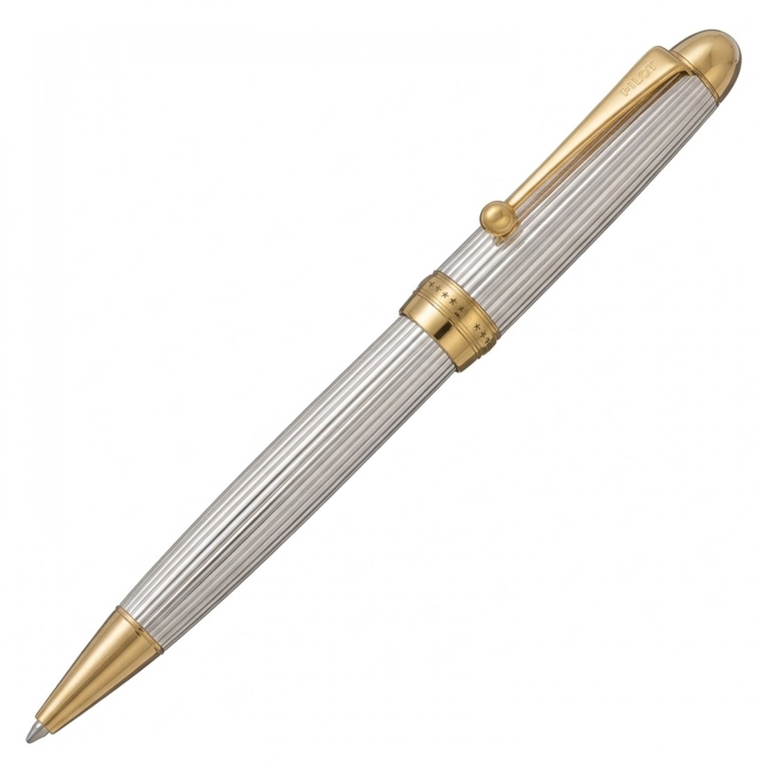 Pilot Sterling Silver 925 with gold trims Custom 74 ballpen BKK-3M8S-S