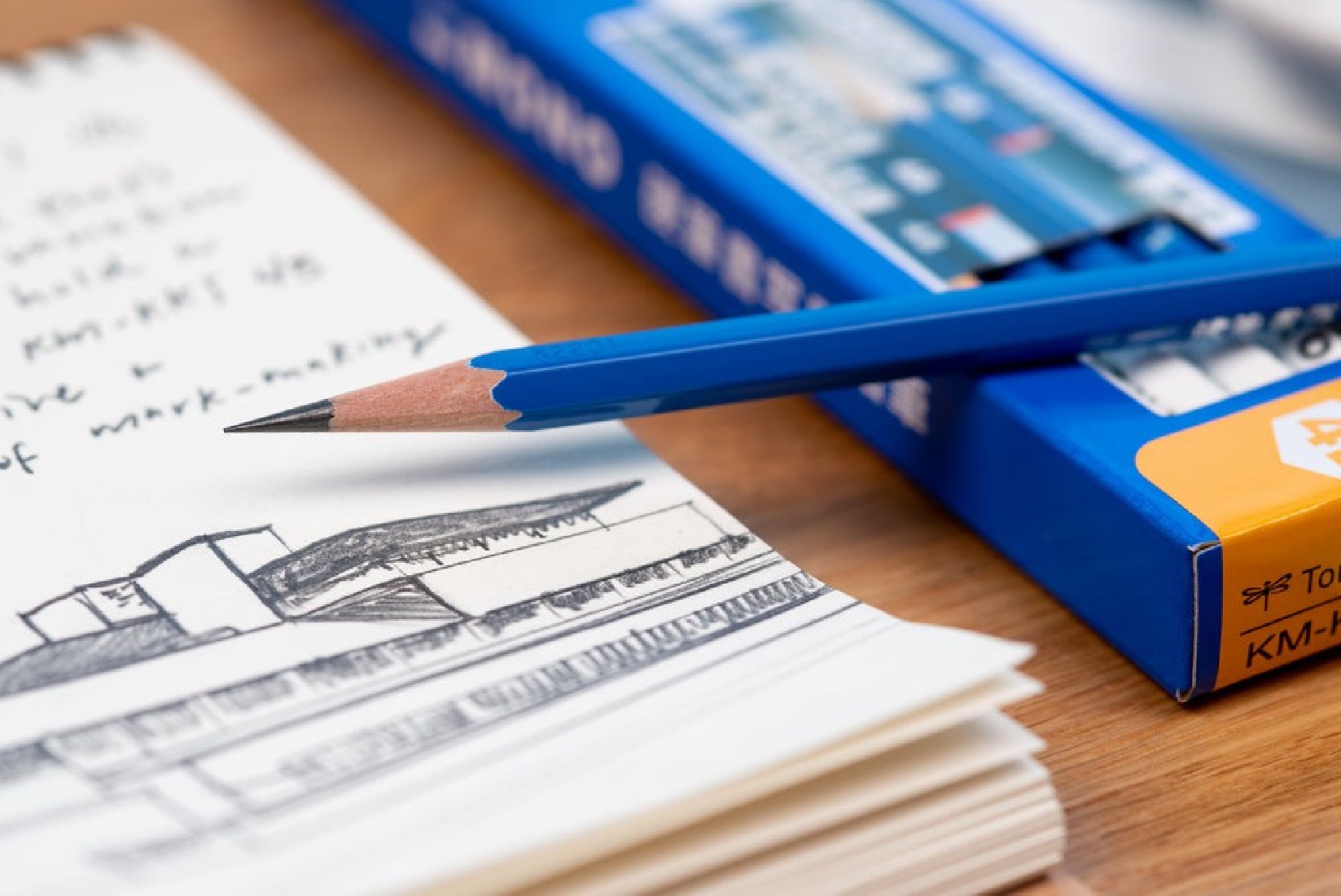 Tombow wooden pencils MONO KM-KKS with core of 3mm, 12pcs