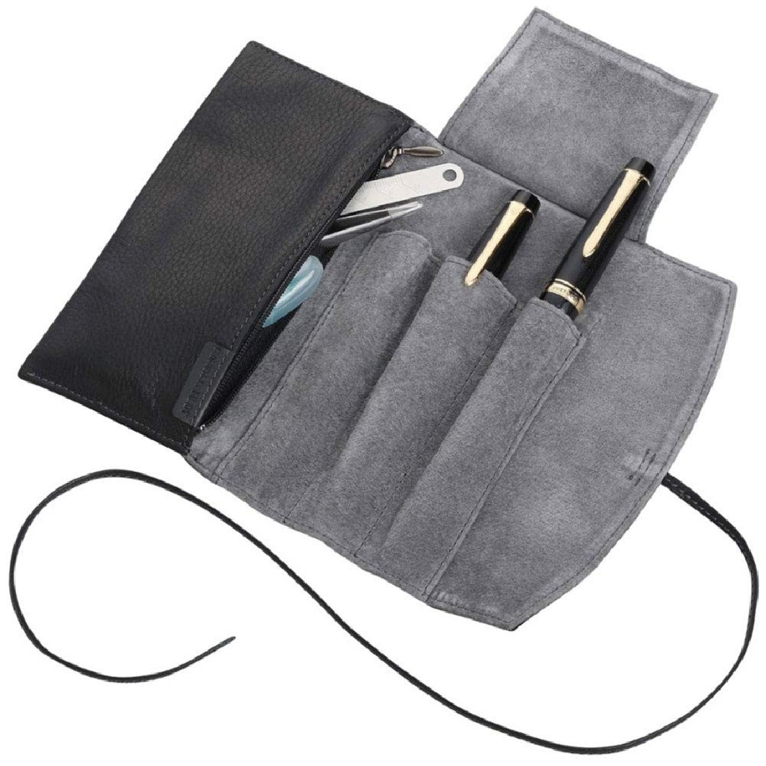 Pilot Pensemble Leather Pen Case - 3 Pens with Zipper Case, Black PSRF3-01-B
