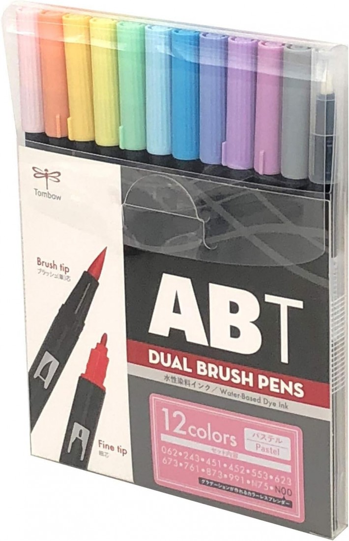 Tombow Dual Brush Pen ABT Set of 12 Colors Pastel AB-T12CPA