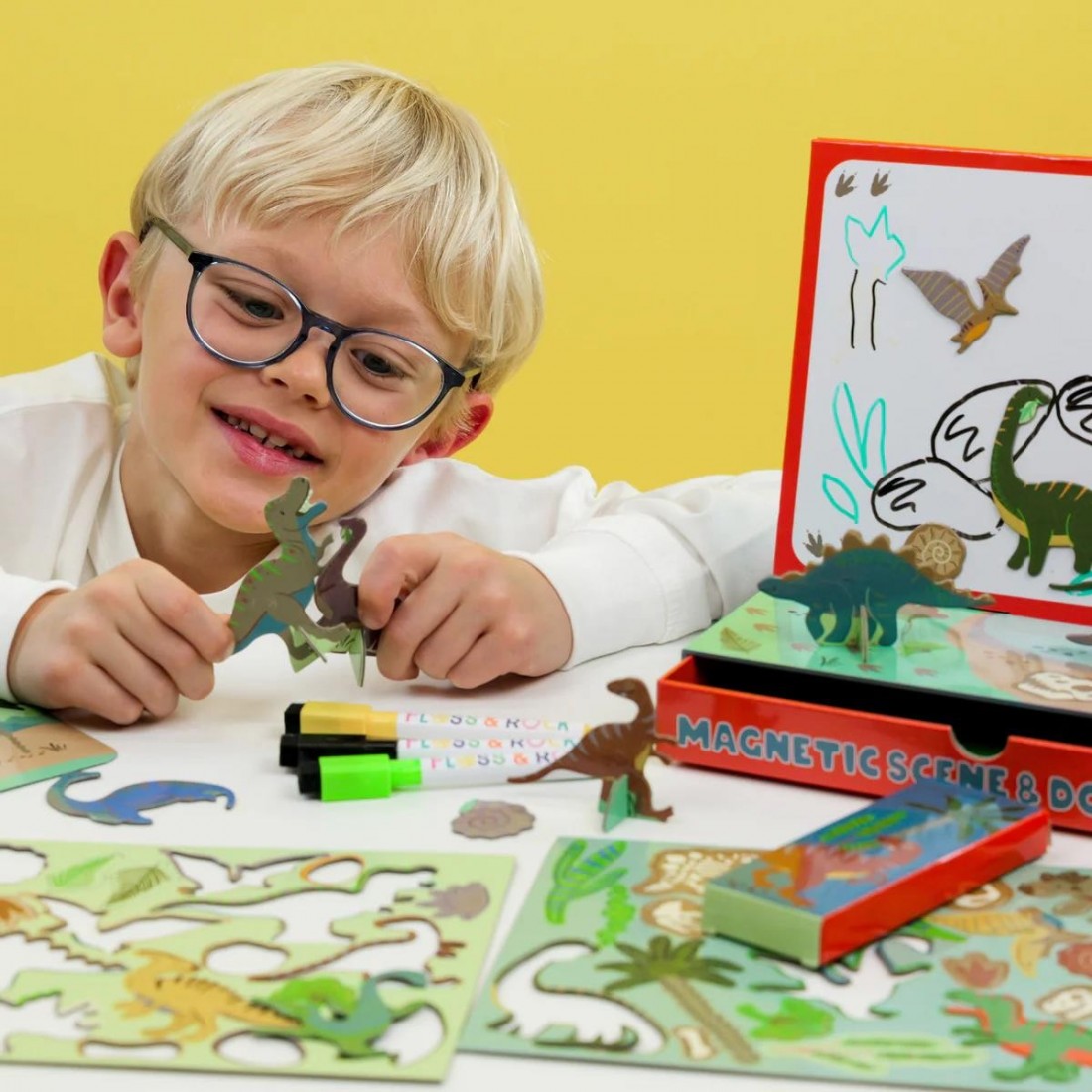 Floss & Rock Μαγνητικό Παιχνίδι και Ζωγραφική Dino 52P6252