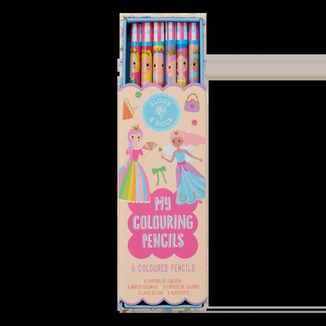 Floss & Rock Ξυλομπογιές Σετ 6 Χρώματα Princess 52P6355