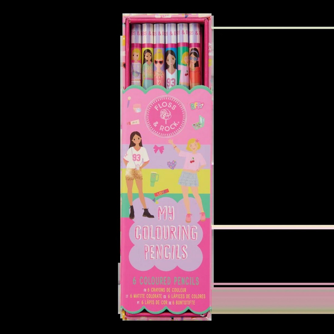 Floss & Rock Ξυλομπογιές Σετ 6 Χρώματα Fashion Friends 52P6360