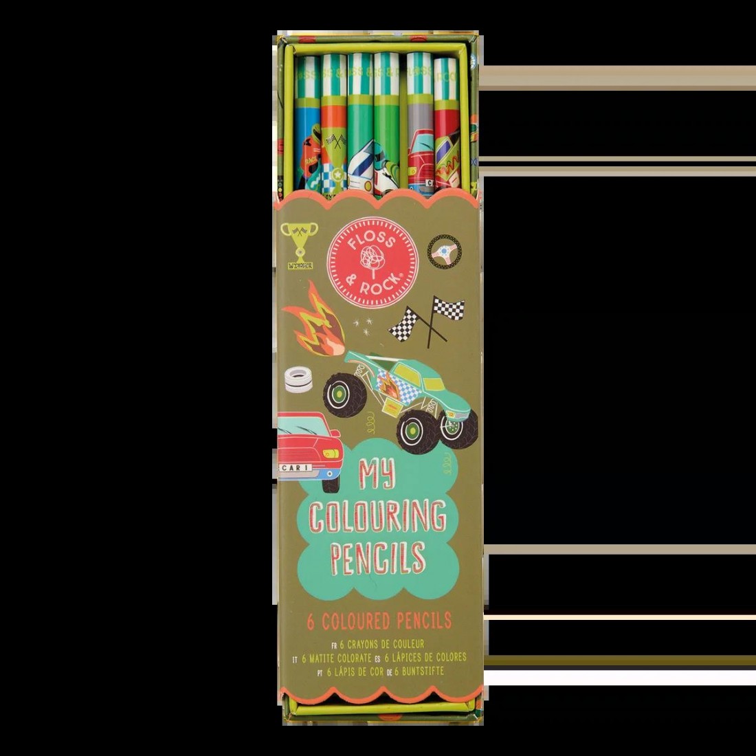 Floss & Rock Ξυλομπογιές Σετ 6 Χρώματα Cars 52P6359