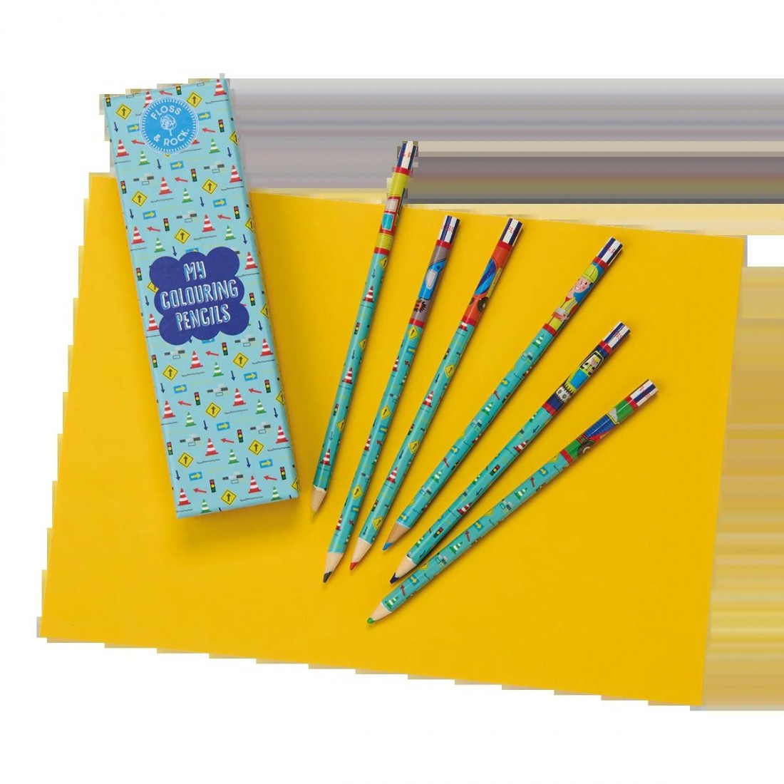 Floss & Rock Ξυλομπογιές Σετ 6 Χρώματα Construction 52P6358