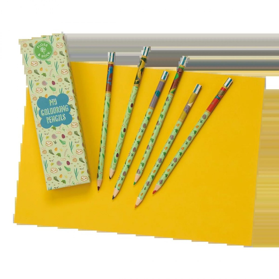 Floss & Rock Ξυλομπογιές Σετ 6 Χρώματα Dino 52P6357