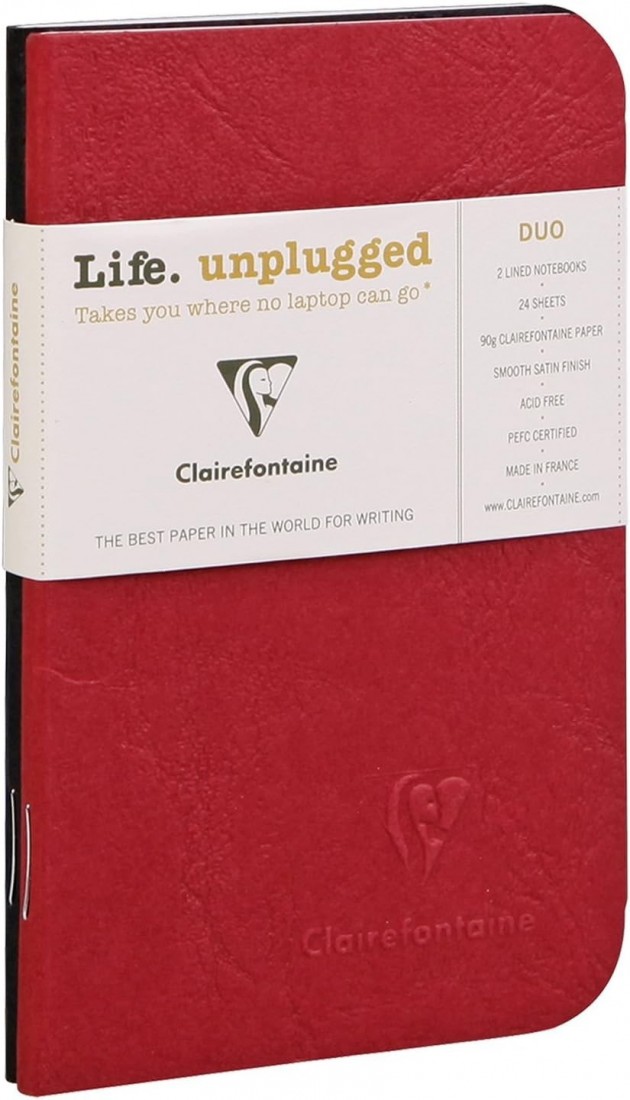 Clairefontaine Rhodia Nomaddict A7 Duo Notebooks Lined, 90gsm, 24sheets, 73106C