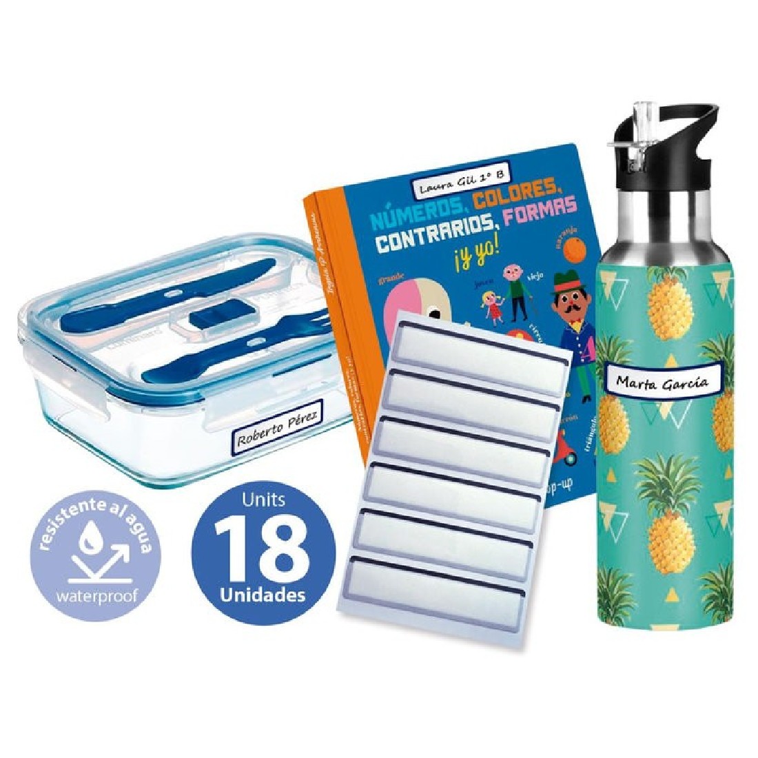 Πλαστικοποιημένες Ετικέτες Ονομάτων 7 x 1,5 cm – 18 τεμ. 32218 Office Box