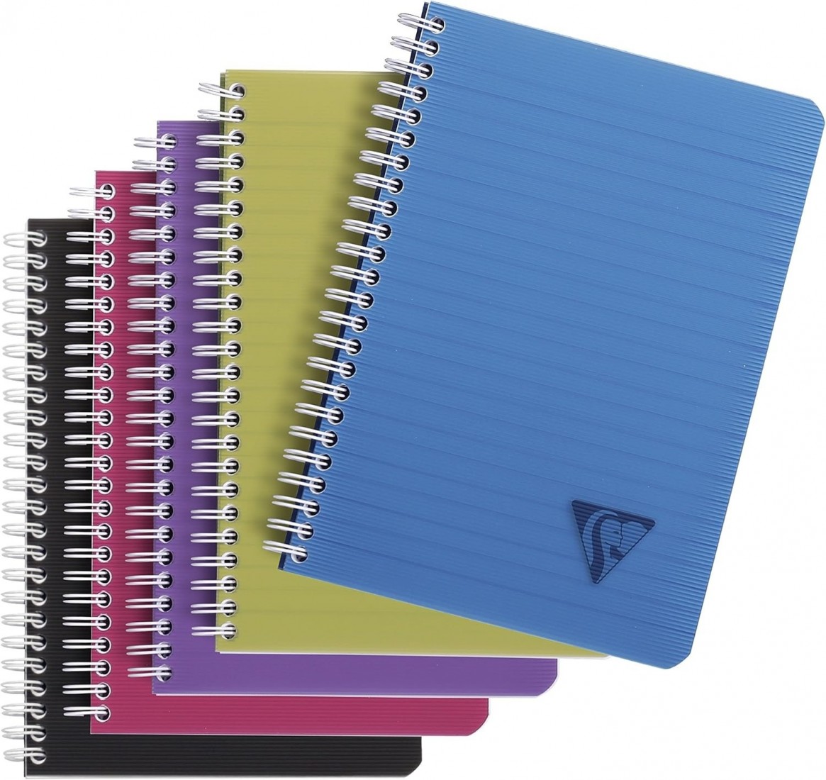 Clairefontaine Rhodia 329546C Collection Linicolor Intensive Spiral Notebook, A5 14.8 x 21 cm, 180 Lined Pages White Paper 90 g  Transparent Polypropylene Cover