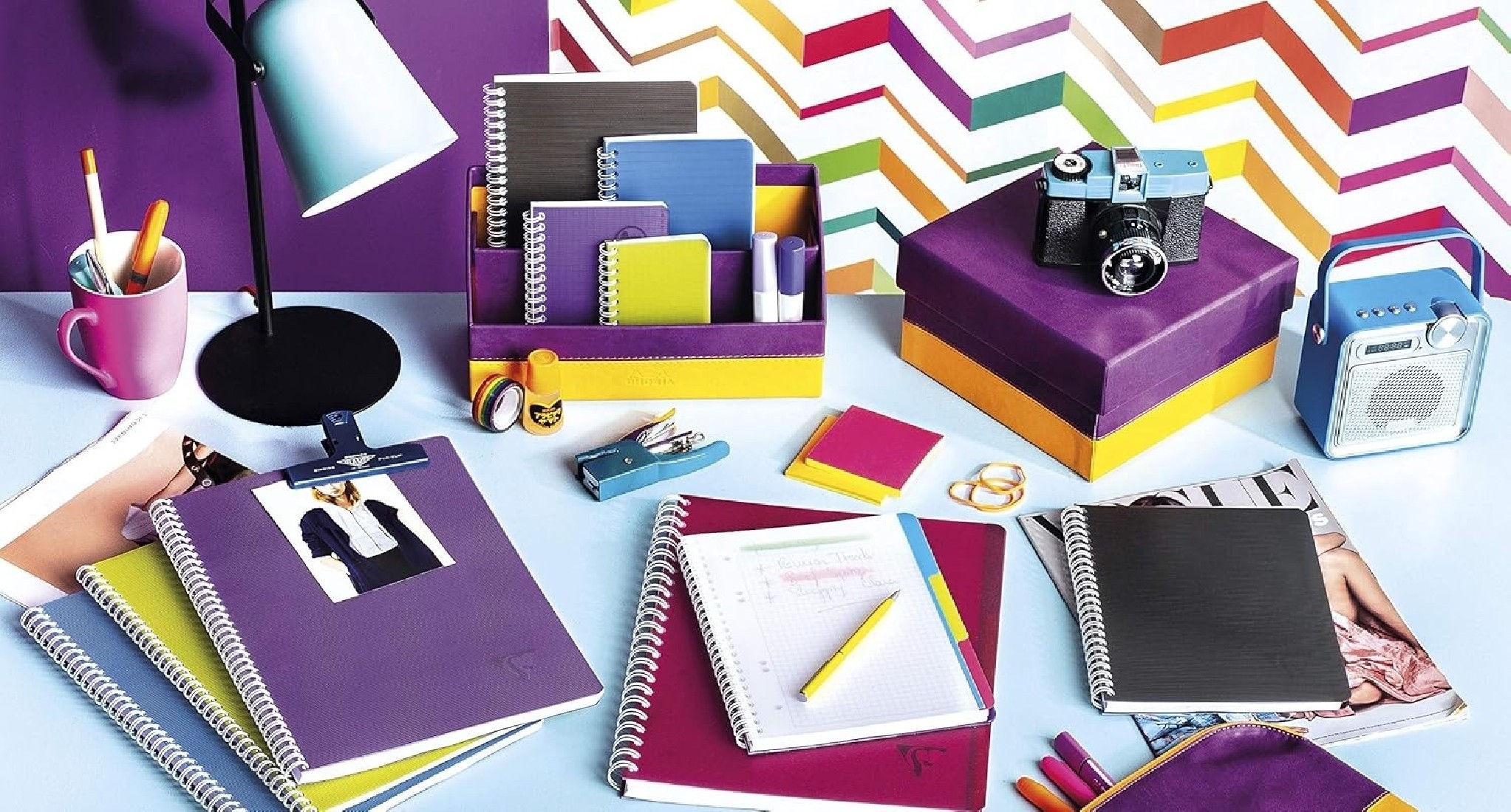 Clairefontaine Rhodia 329546C Collection Linicolor Intensive Spiral Notebook, A5 14.8 x 21 cm, 180 Lined Pages White Paper 90 g  Transparent Polypropylene Cover