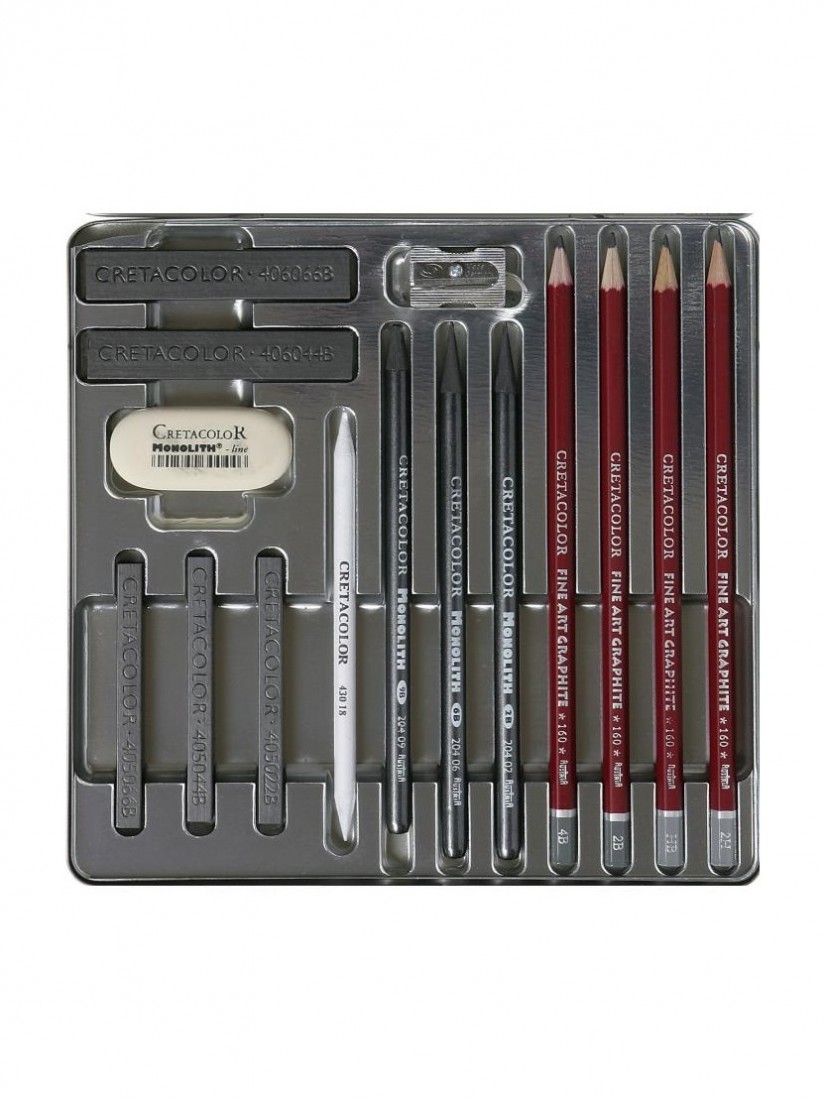 Cretacolor 15 Silver Box Grafite Drawing Set 400-18
