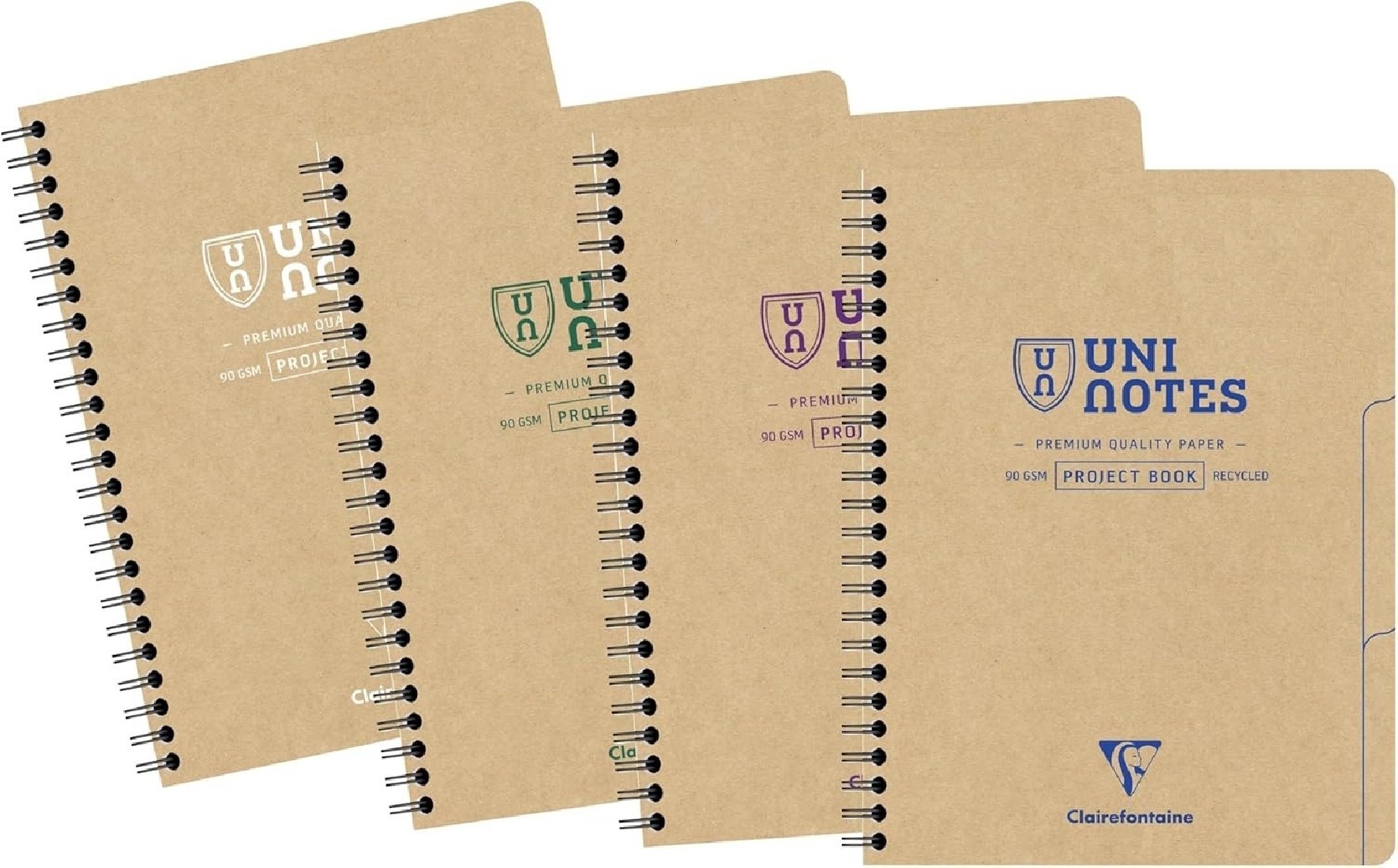 Clairefontaine Rhodia 9861C Uninotes Project Book 16 x 21 cm 160 detachable lined pages with 3 assorted dividers, white 90gsm