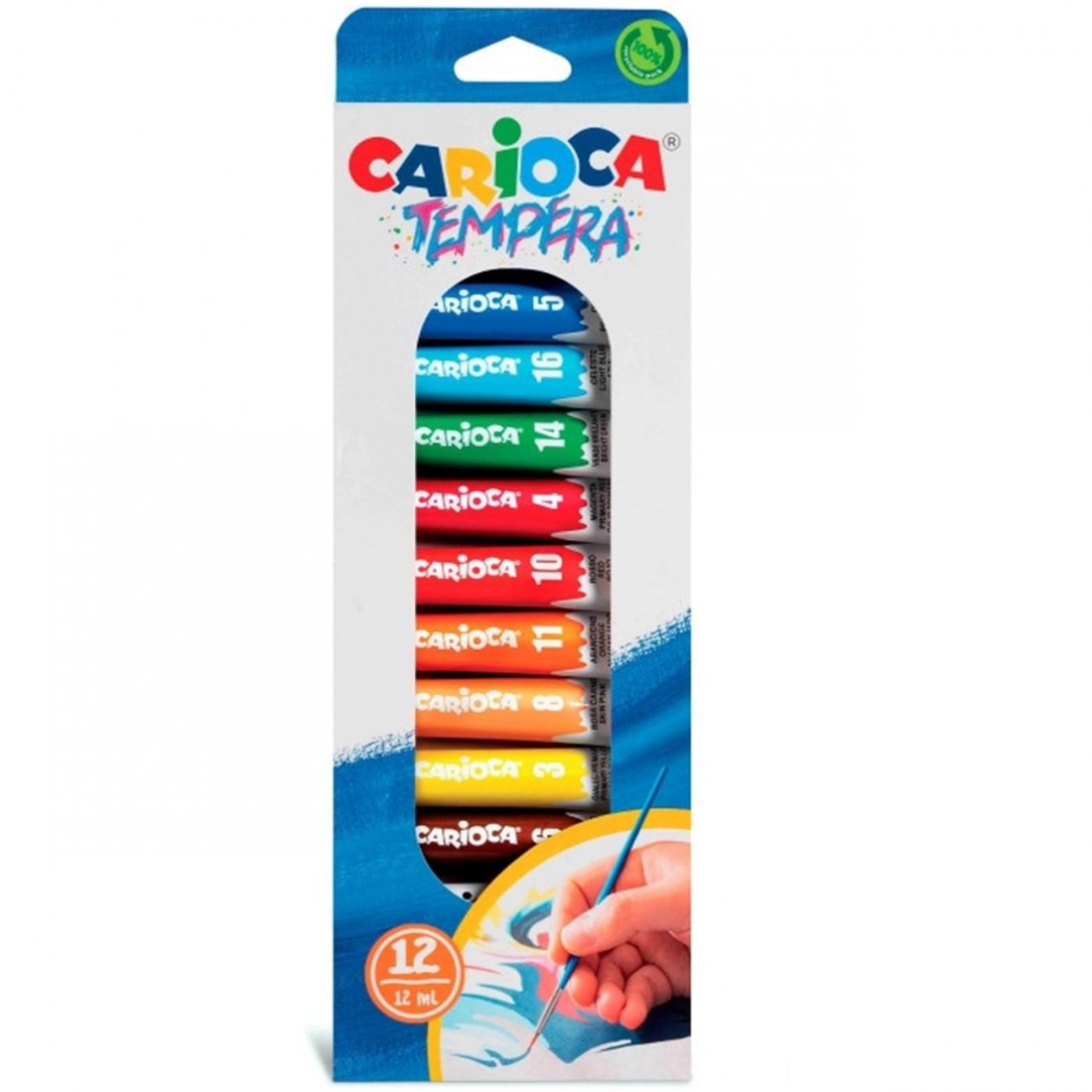 Σετ Τέμπερες σε Σωληνάριο 12τμχ - 12ml Assorted 40014 Carioca